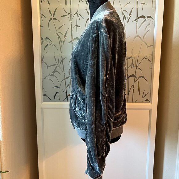 Free People Velvet Bomber Jacket S - Picture 3 of 5